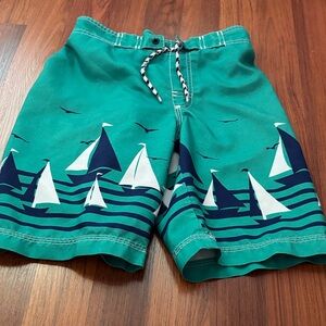 Gymboree Teal and White Swim Shorts